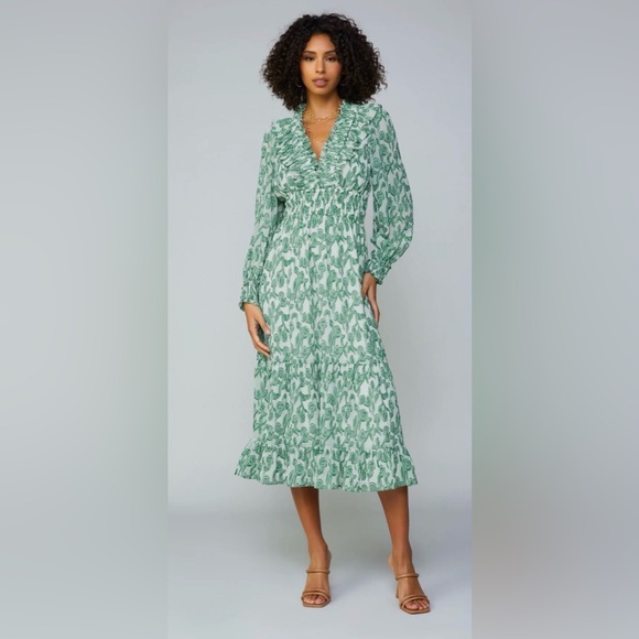 slim fit dress slacks Dusty Green V-Neck Dress main image 1